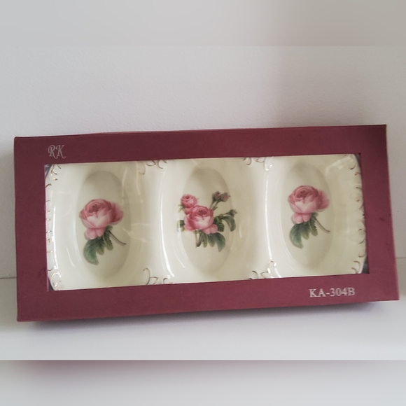 Vintage RK Porcelain Hand Painted 3 Part Divided Plate - Picture 2 of 8